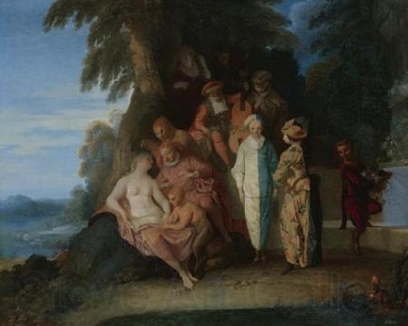 Claude Gillot A scene inspired by the Commedia Dell arte Norge oil painting art